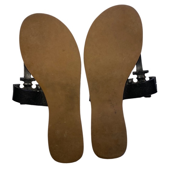Tory Burch Black Leather Moore Flat Thong Sandal in Size 9 - Picture 5 of 9